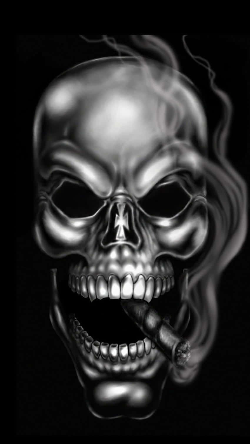 Skull Smoking A Joint Wallpaper