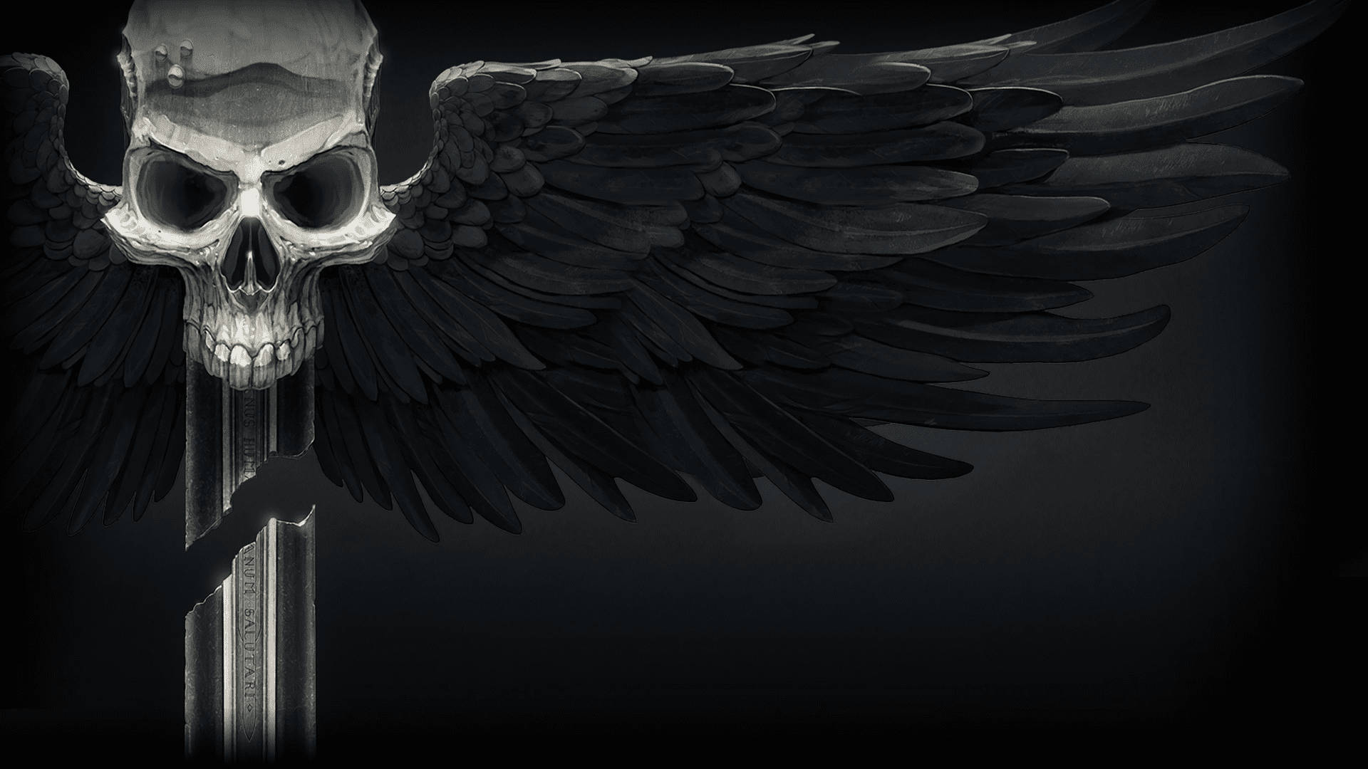 Skull Sword With Wings