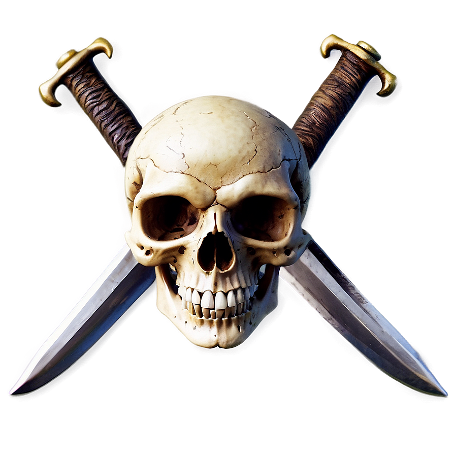 Skull With Crossed Swords Png Fla PNG