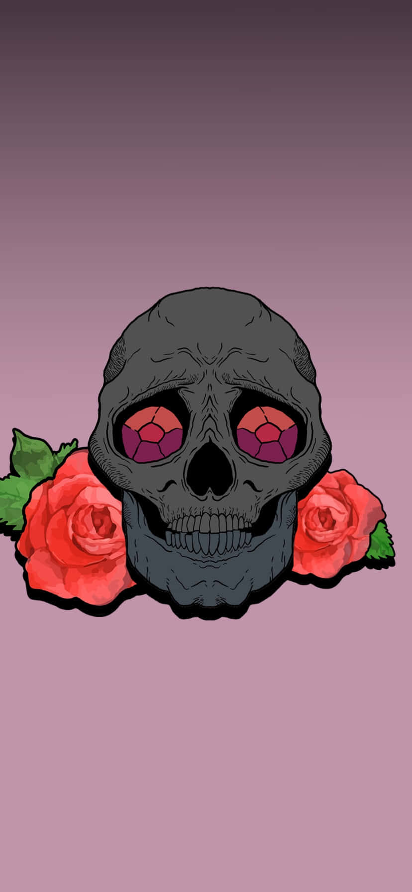 Skull_with_ Roses_ Aesthetic Wallpaper