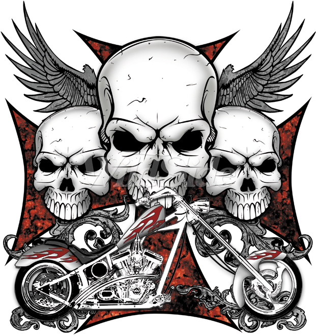 Skull_and_ Motorcycle_ Graphic PNG