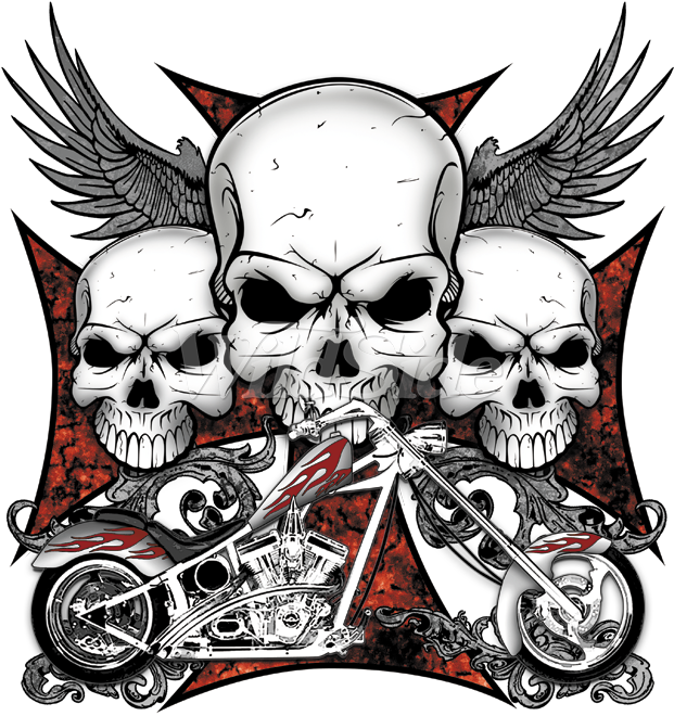 Download Skull_and_ Motorcycle_ Graphic | Wallpapers.com