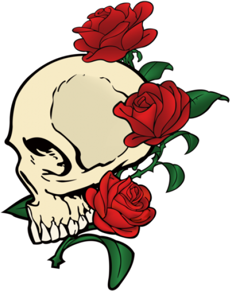 Skull_and_ Roses_ Vector_ Art PNG