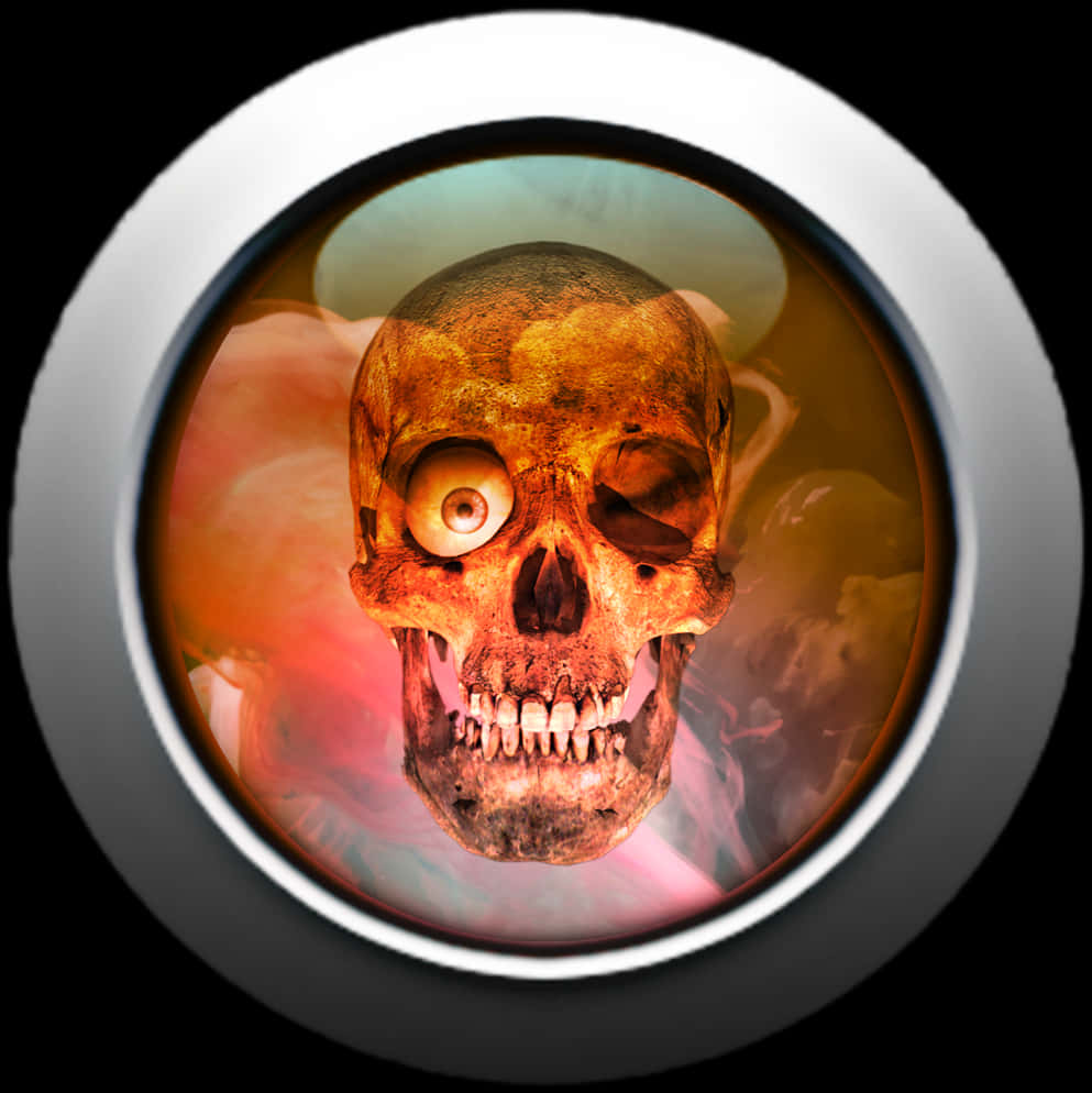 Skull_in_ Round_ Frame PNG