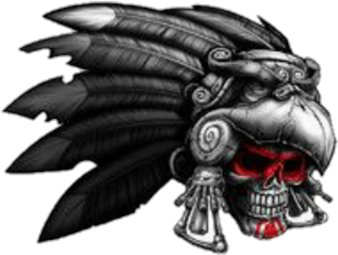 Skull_with_ Feathered_ Headdress_ Artwork PNG