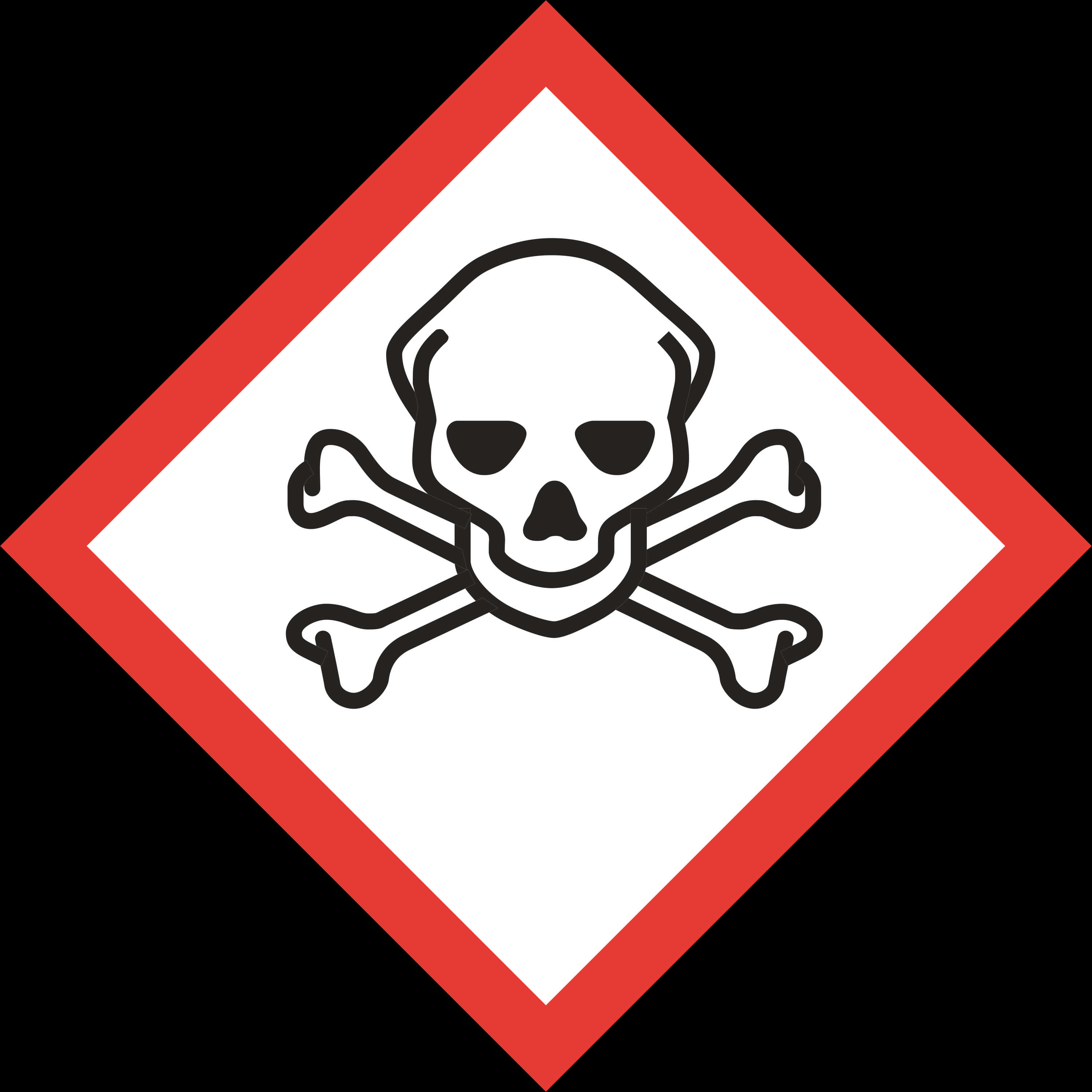 Skulland Crossbones Hazard Symbol PNG