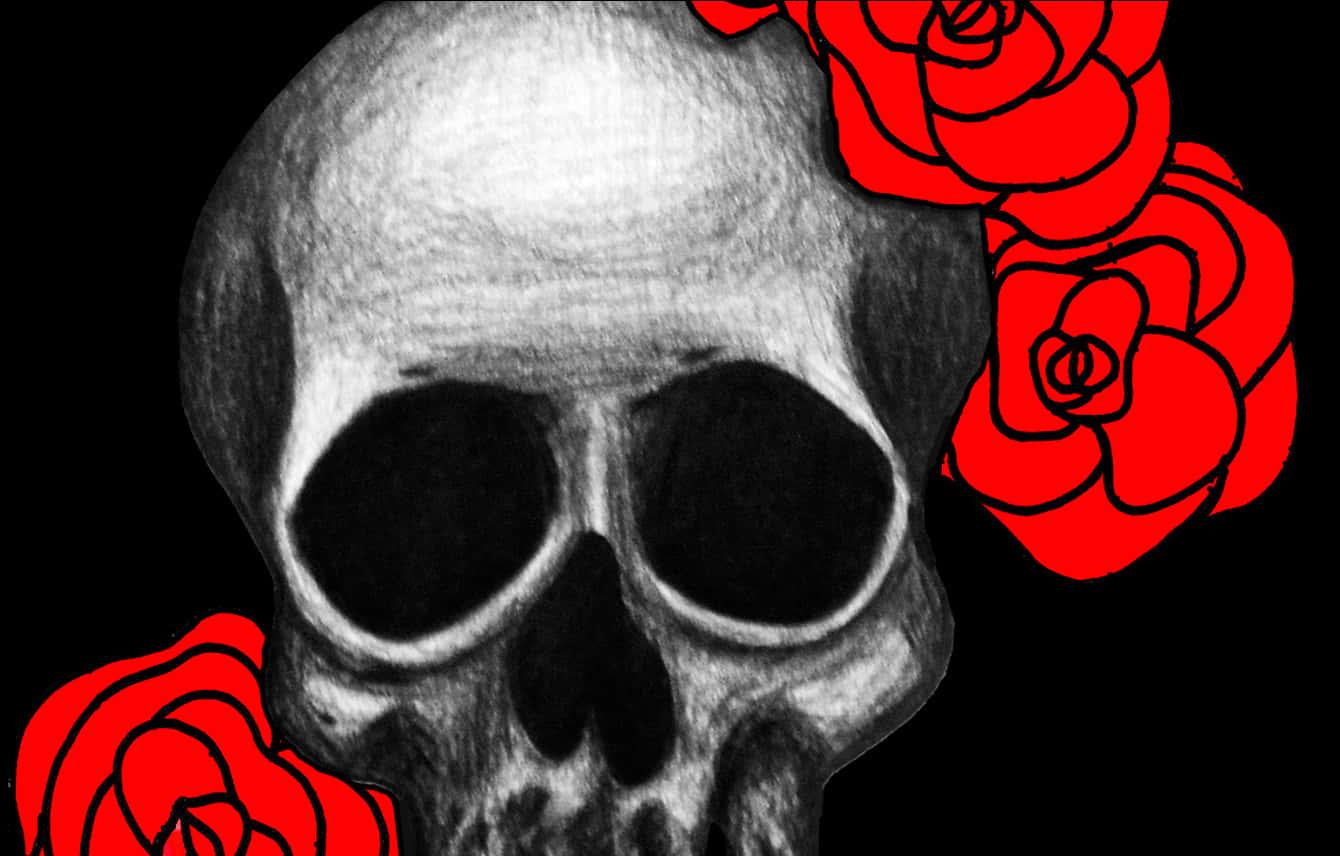 Skulland Red Roses Artwork PNG