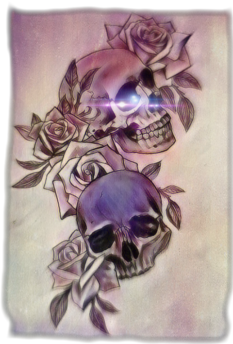 Skulland Roses Tattoo Art PNG