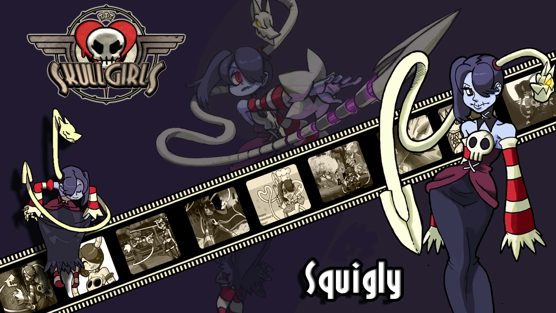 Squigly From Skullgirls Film Tape Wallpaper