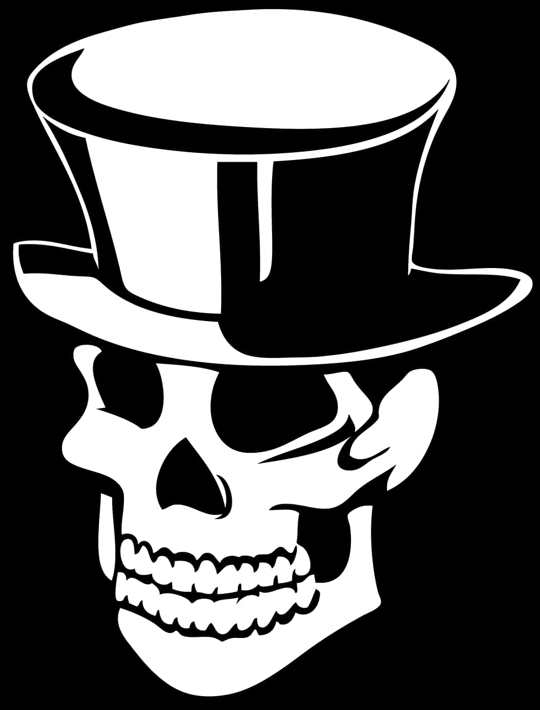 Skullin Top Hat Graphic PNG