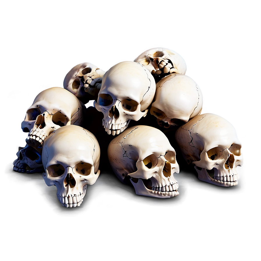 Skulls And Bones Pile Png 06132024 PNG