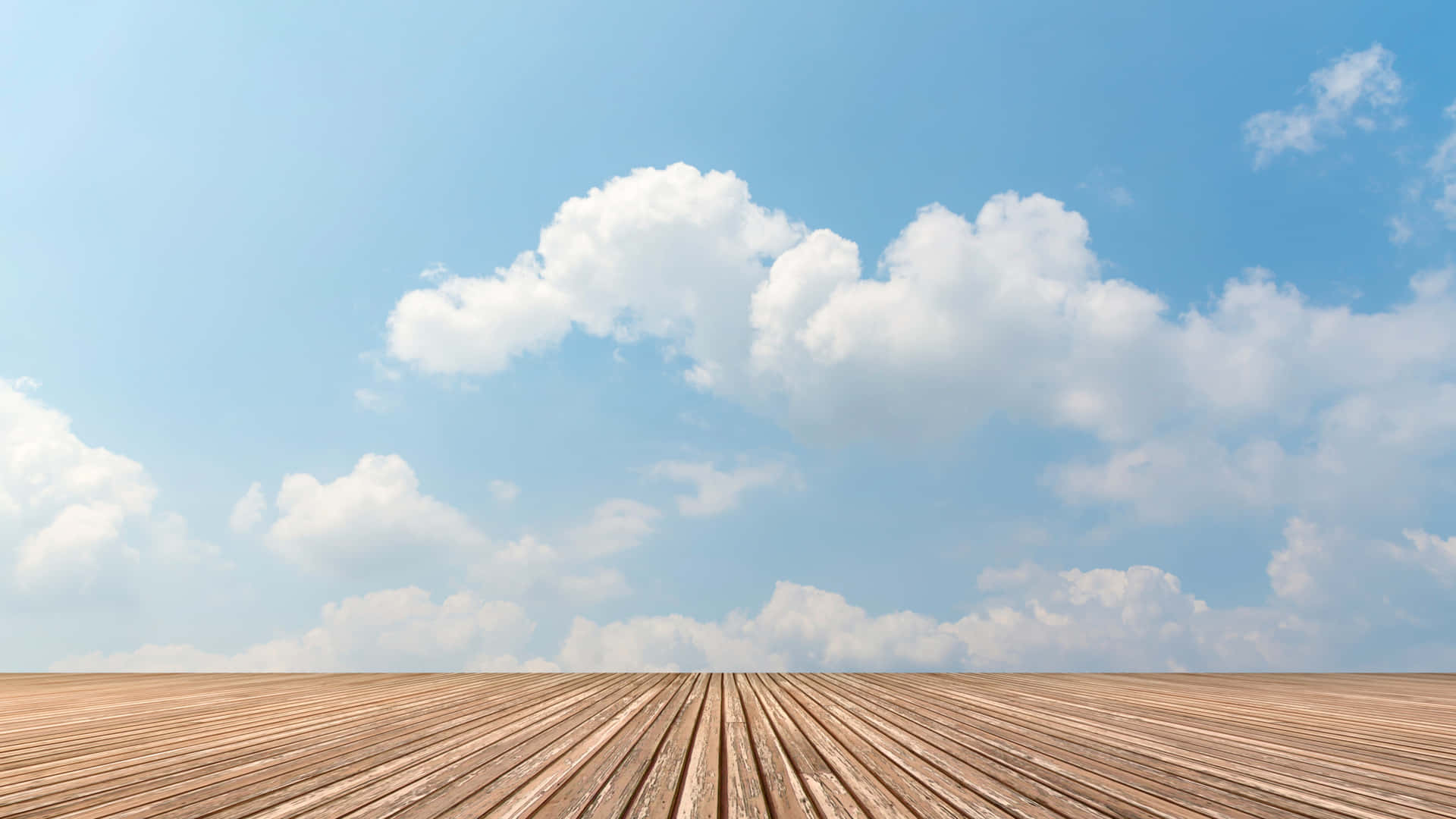 Sky Background Wooden Surface