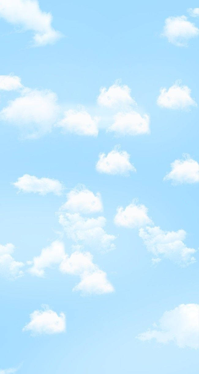 Sky Blue Clouds Æstetisk Telefon Wallpaper