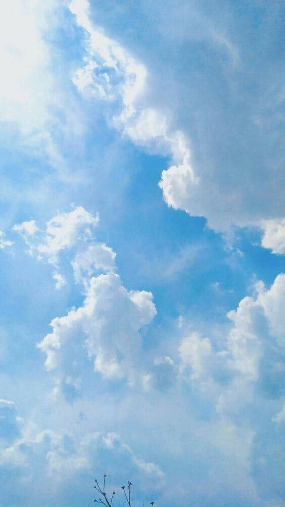 Sky Blue Clouds Aesthetics Wallpaper