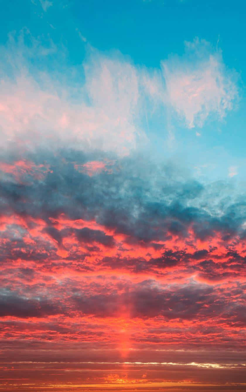 Sky Blue Pink Sunset Cloud Wallpaper