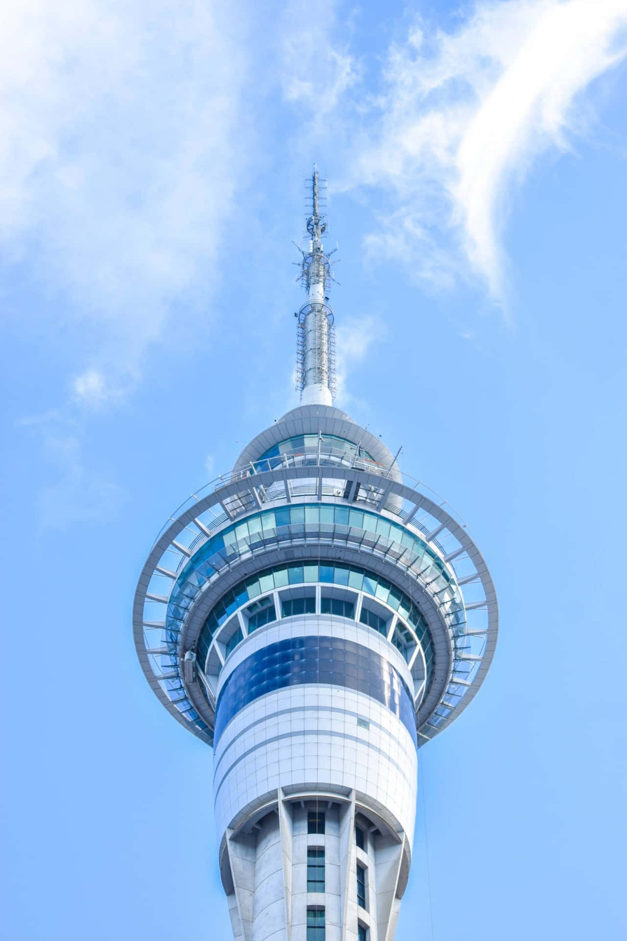 Sky Tower Auckland Against Blue Sky Wallpaper