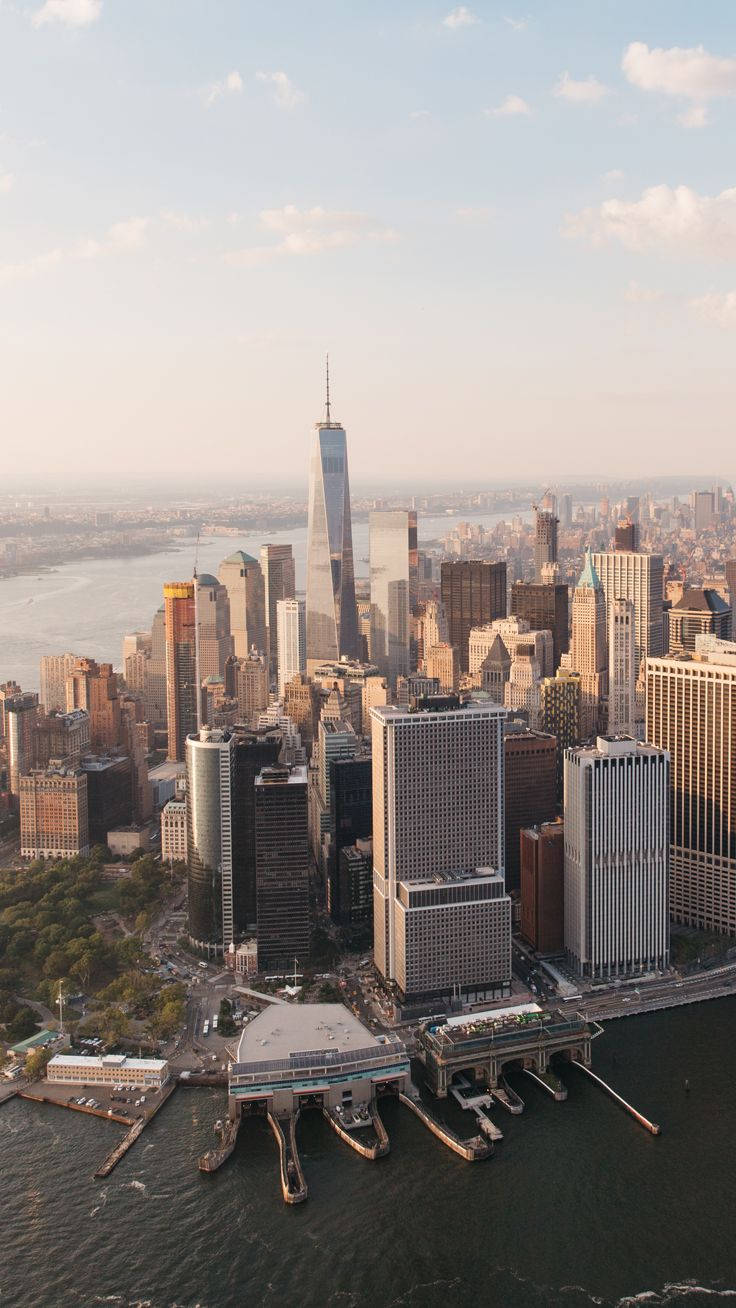 Wolkenkratzeri New York Estetisk Utsikt. Wallpaper