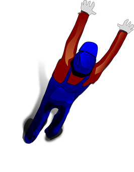 Skydiverin Blueand Red Suit PNG
