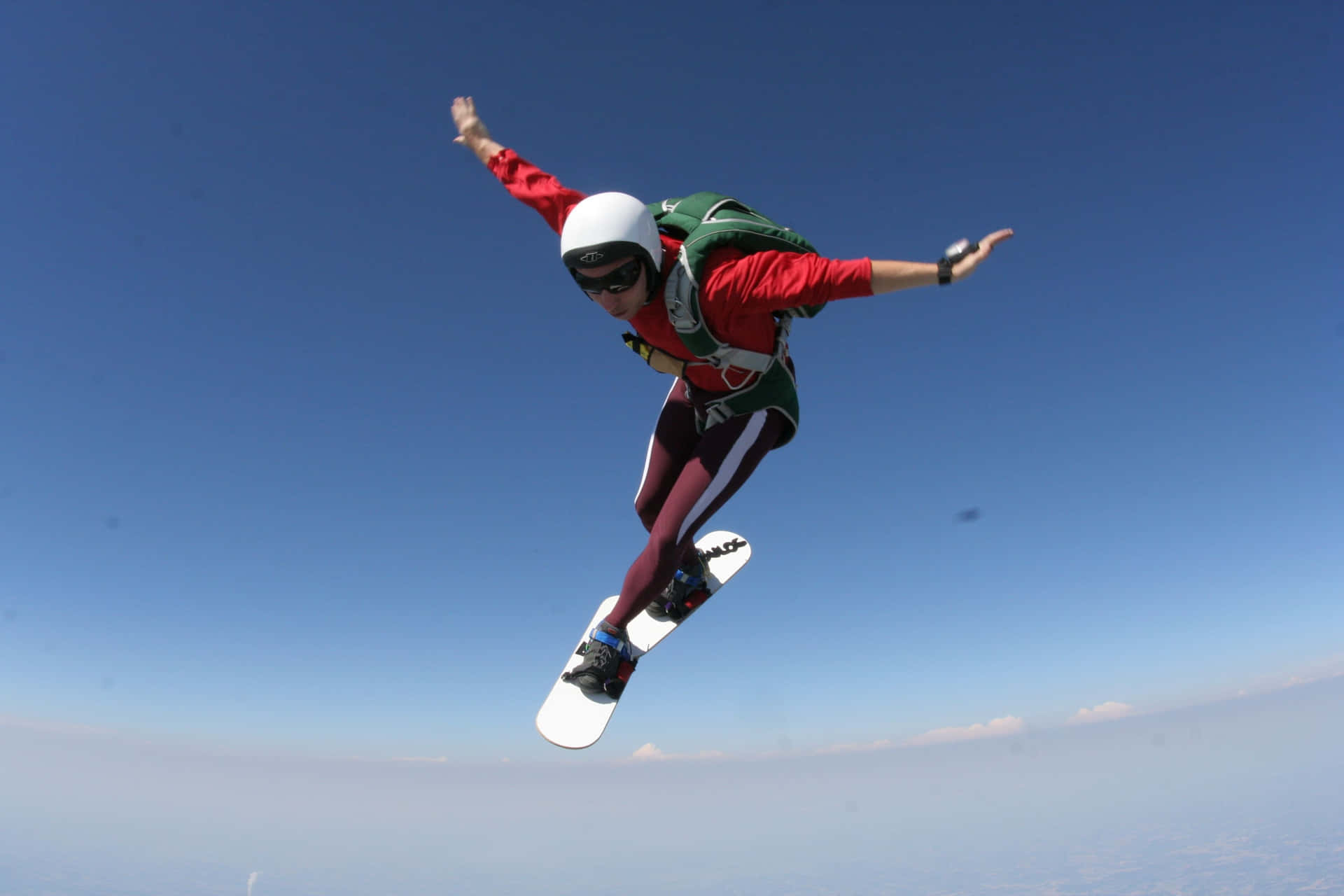 Skydiving Daredevil Dangerous Skysurfing Background