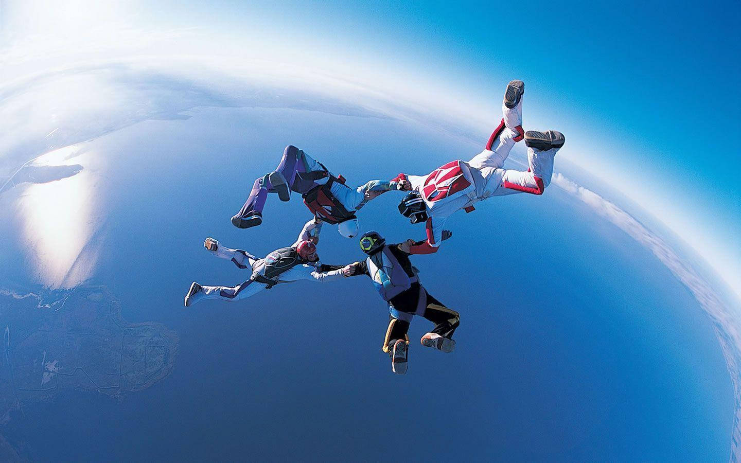 Skydivinghd Sport Wallpapers: Skydivingpaar In Hd-auflösung. Wallpaper