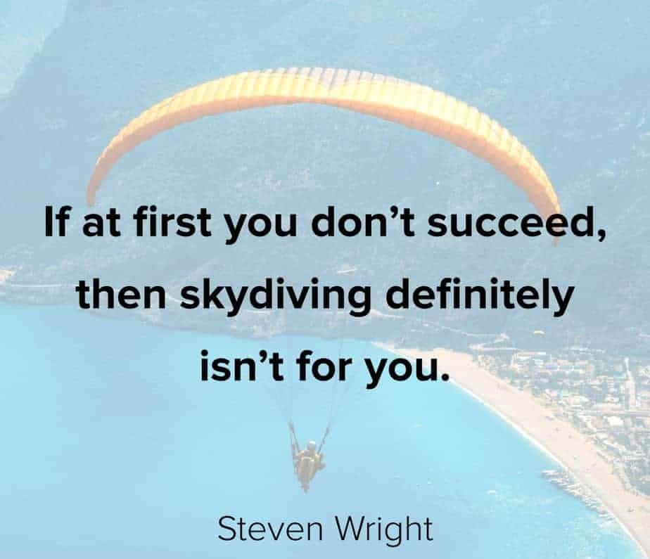 Download Skydiving Humor Quote By Steven Wright Wallpaper | Wallpapers.com