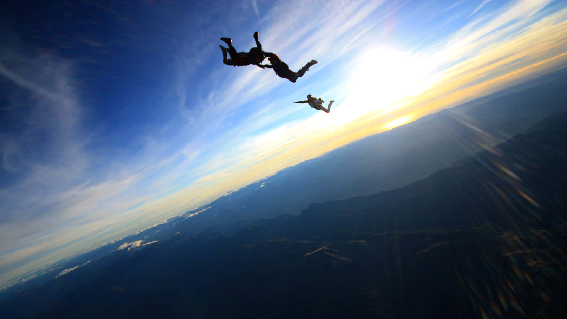 Skydiving Sunset Image Picture