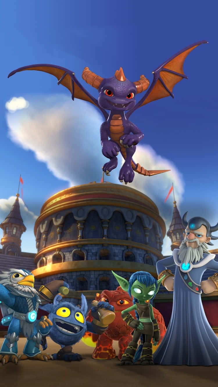 A classic Skylanders character looking up at the bright sky. Wallpaper