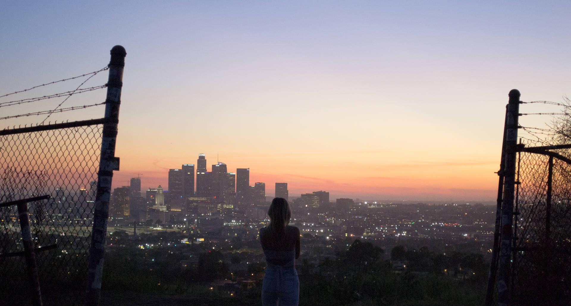 Utsiktöver Los Angeles Skyline I 4k. Wallpaper