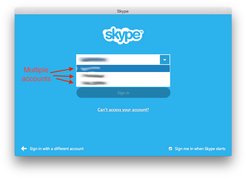 Skype Multiple Accounts Login Screen PNG