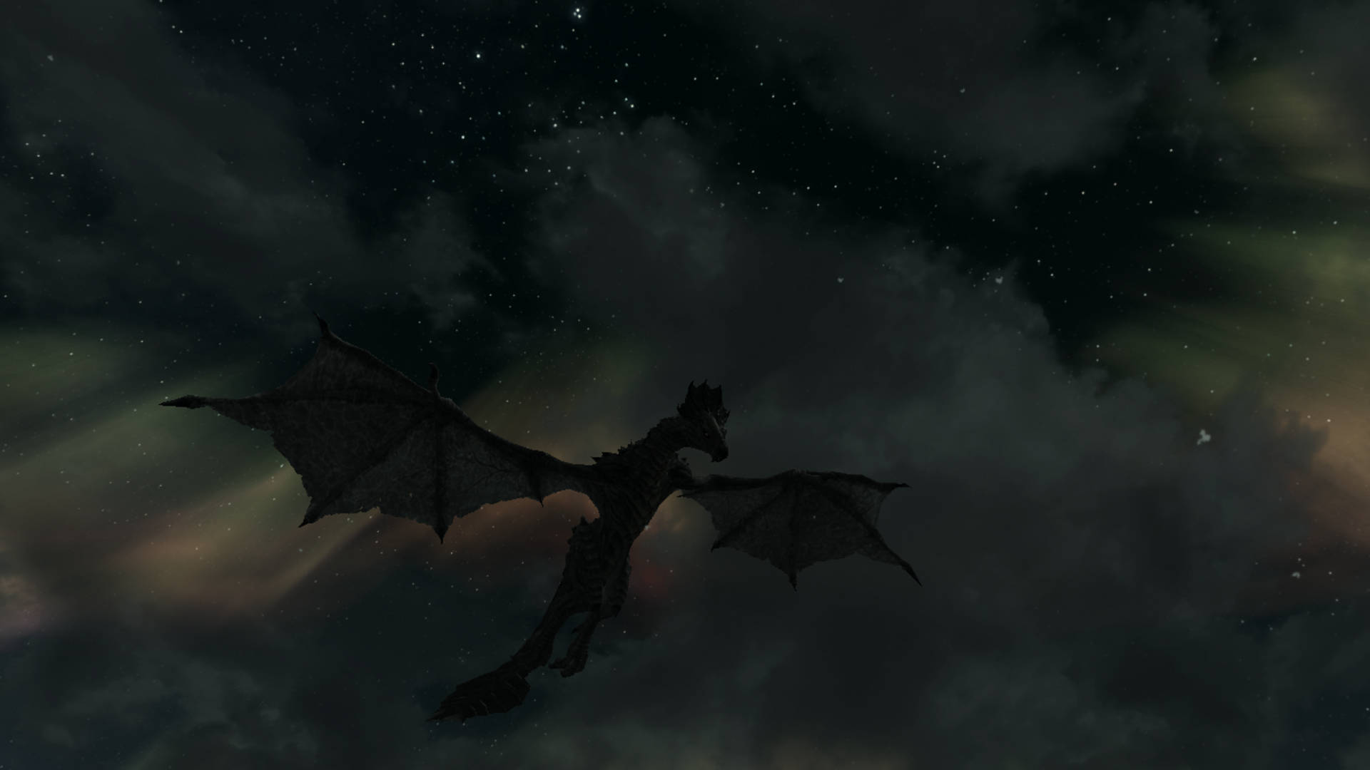 Skyrim 4K Dragon Silhouette Wallpaper