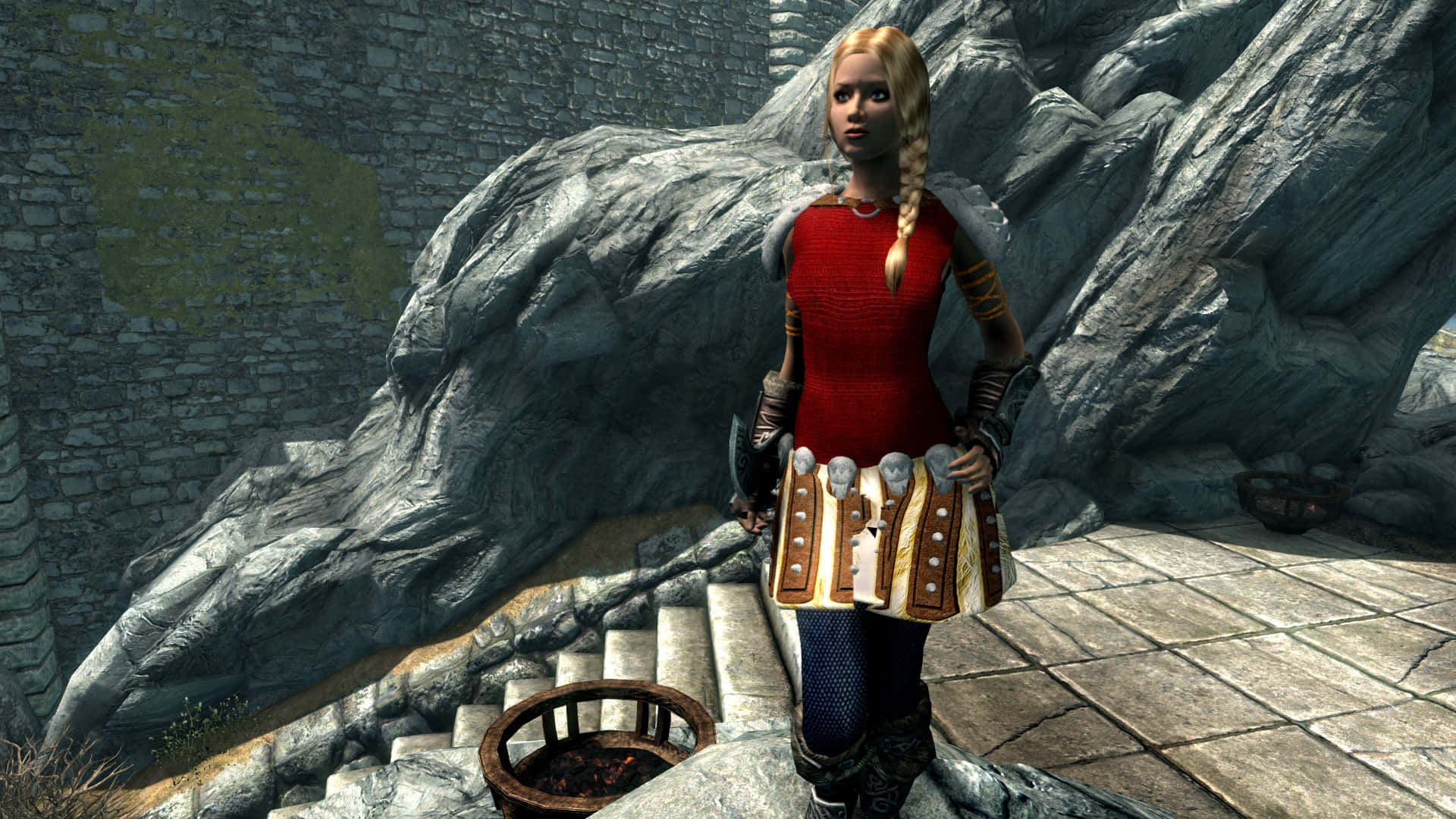 Astrid, the enigmatic leader of The Dark Brotherhood in Skyrim Wallpaper