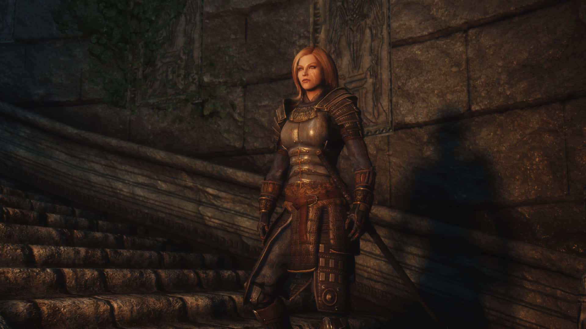 Delphine,la Espía Maestra De La Hoja En Acción En The Elder Scrolls V: Skyrim Fondo de pantalla