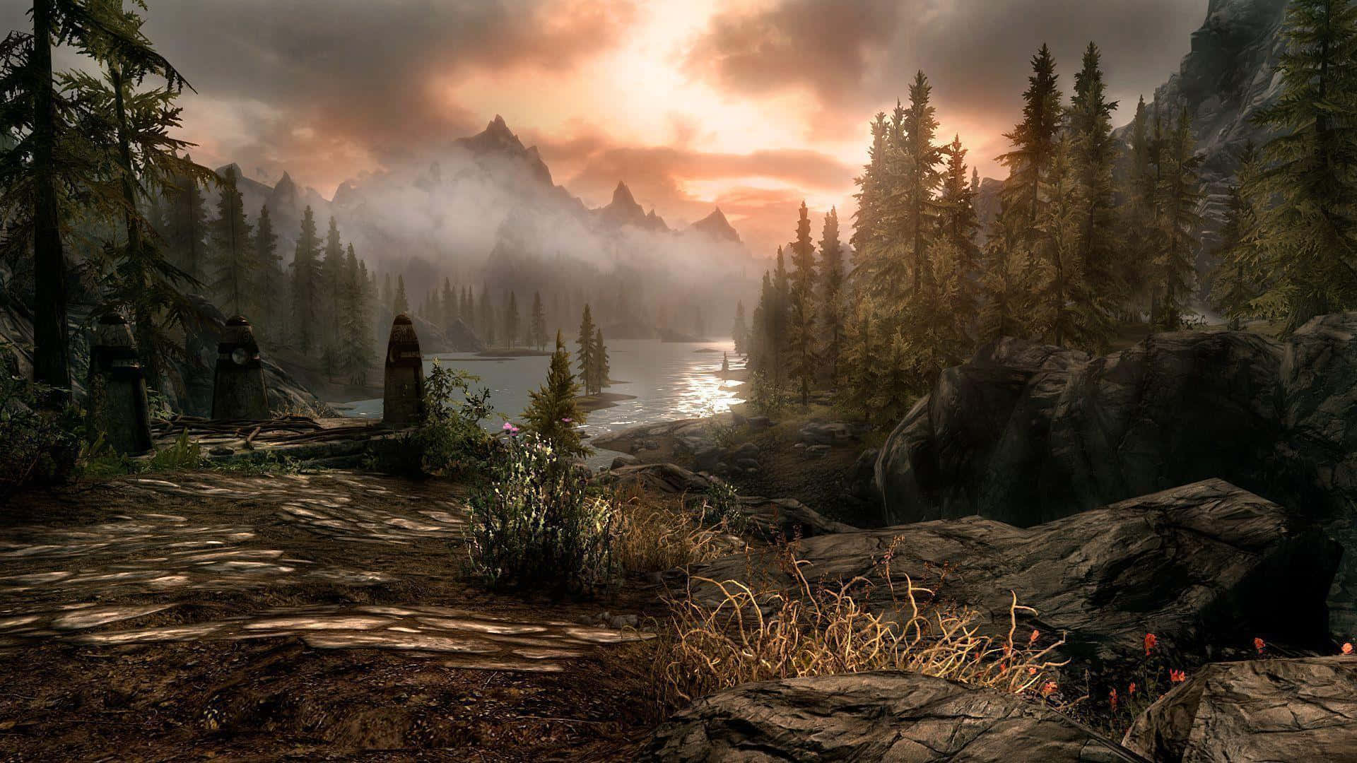 Journey Into the View of Skyrim Wallpaper