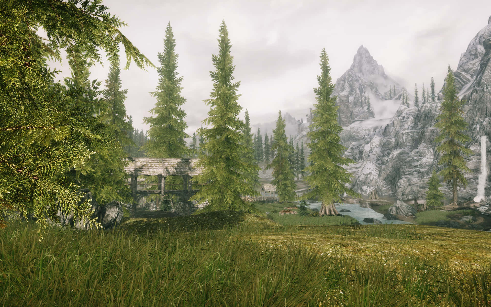 Magical Scenery of Falkreath in Skyrim Wallpaper