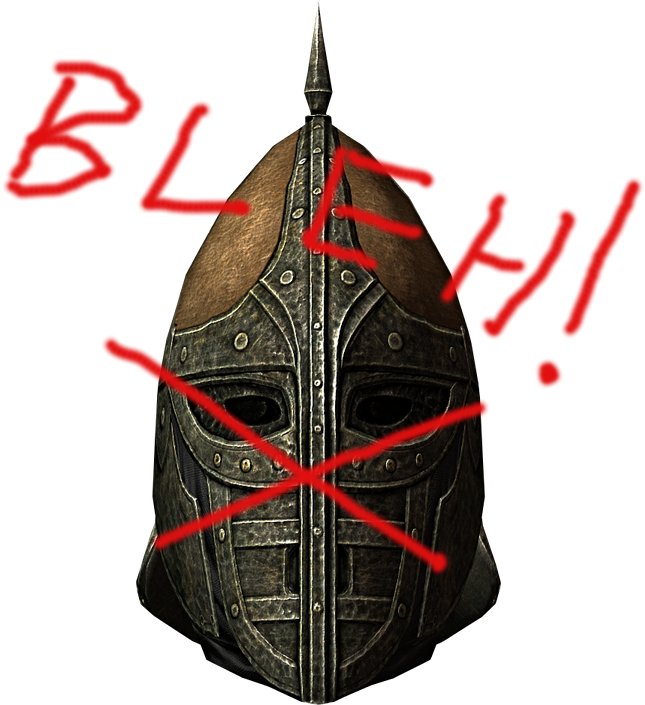 Skyrim Helmet Graffiti Defaced PNG