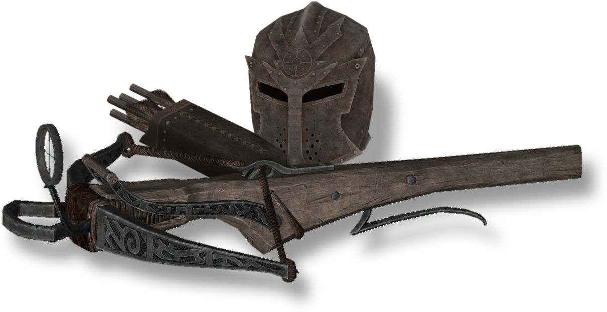 Skyrim Helmetand Weapons PNG