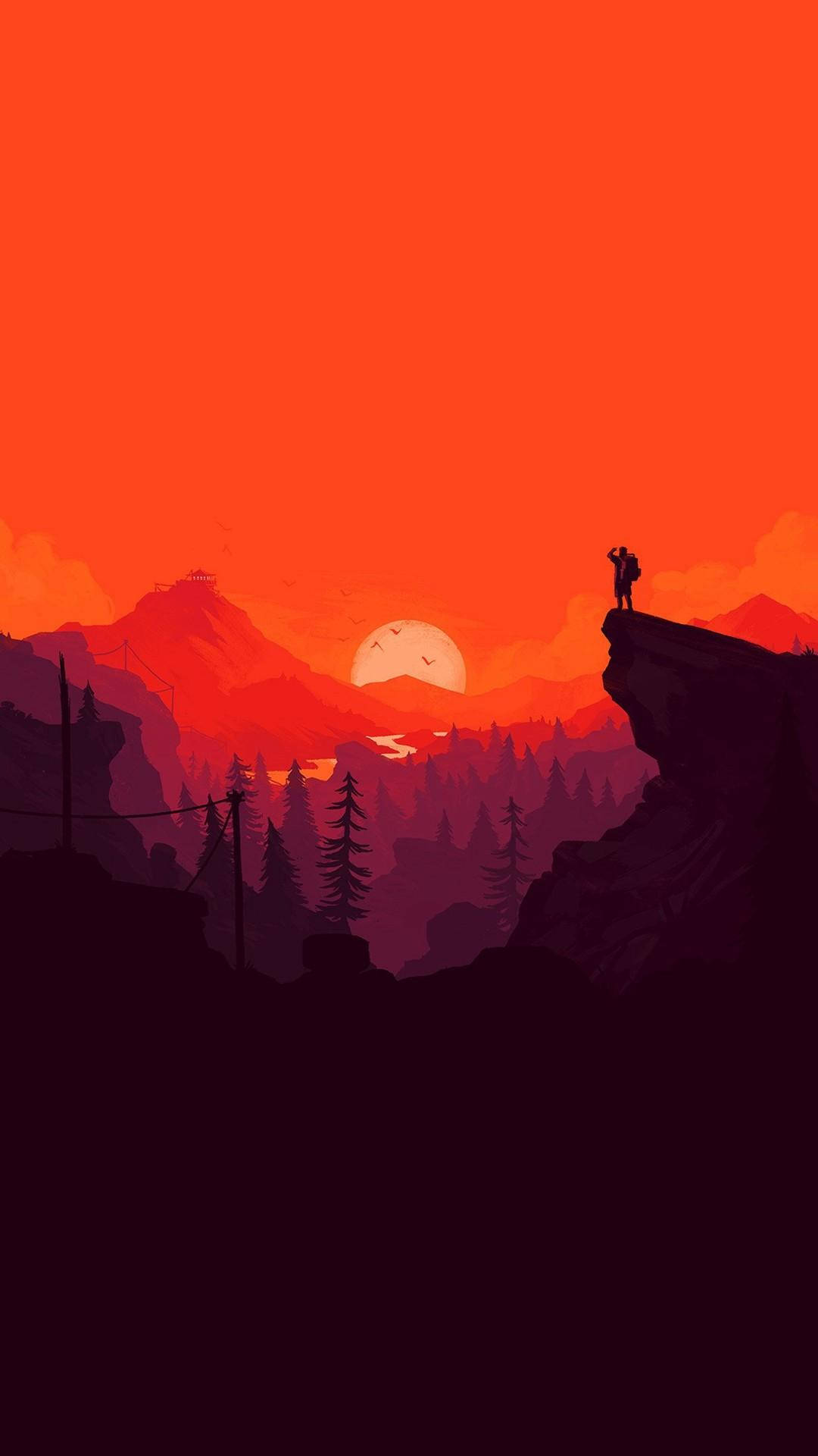 Skyrim iPhone Red Sunset Wallpaper