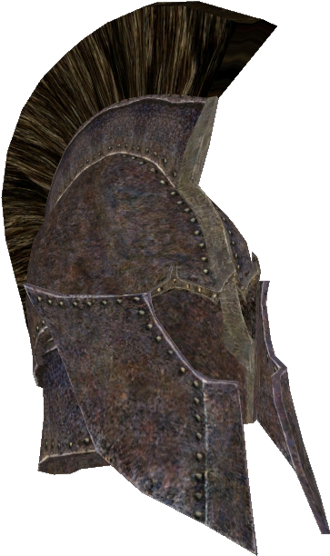 Skyrim Iron Helmetwith Horsehair Plume PNG