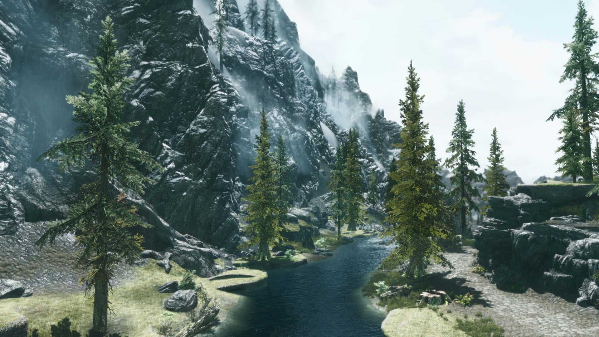 Paisajede Skyrim, Montaña Fría Fondo de pantalla