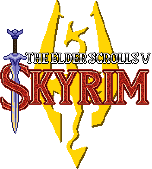 Skyrim Logo Pixel Art PNG