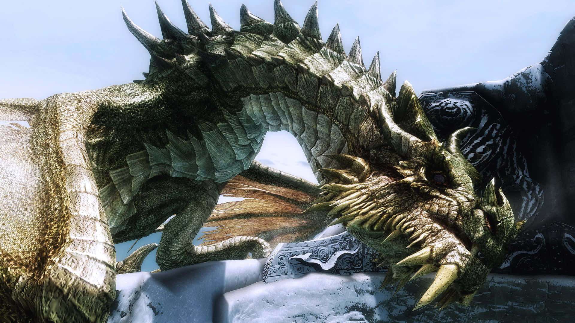 Paarthurnax Perched on the Throat of the World Wallpaper