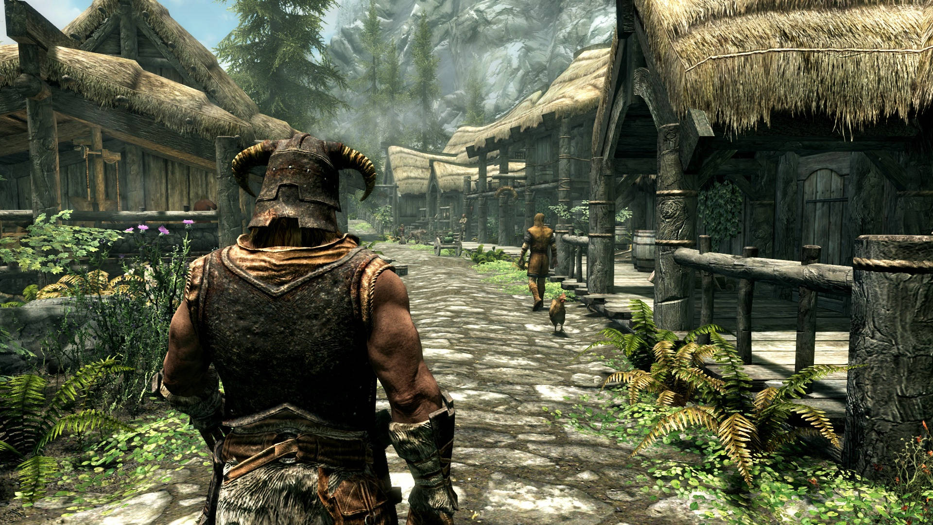 Explore the world of Skyrim from your mobile phone Wallpaper