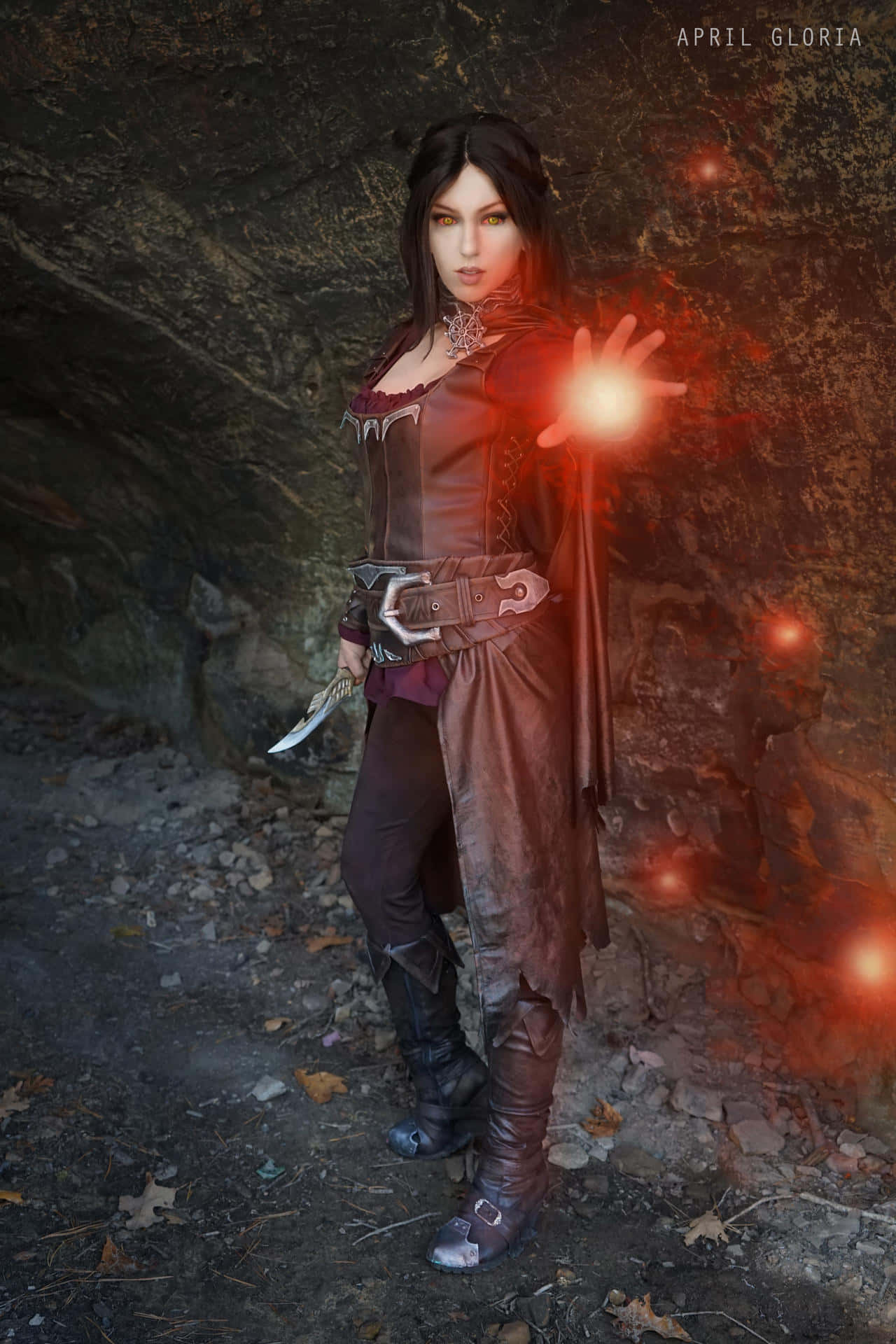 Serana, The Mysterious Vampire Companion in Skyrim Wallpaper