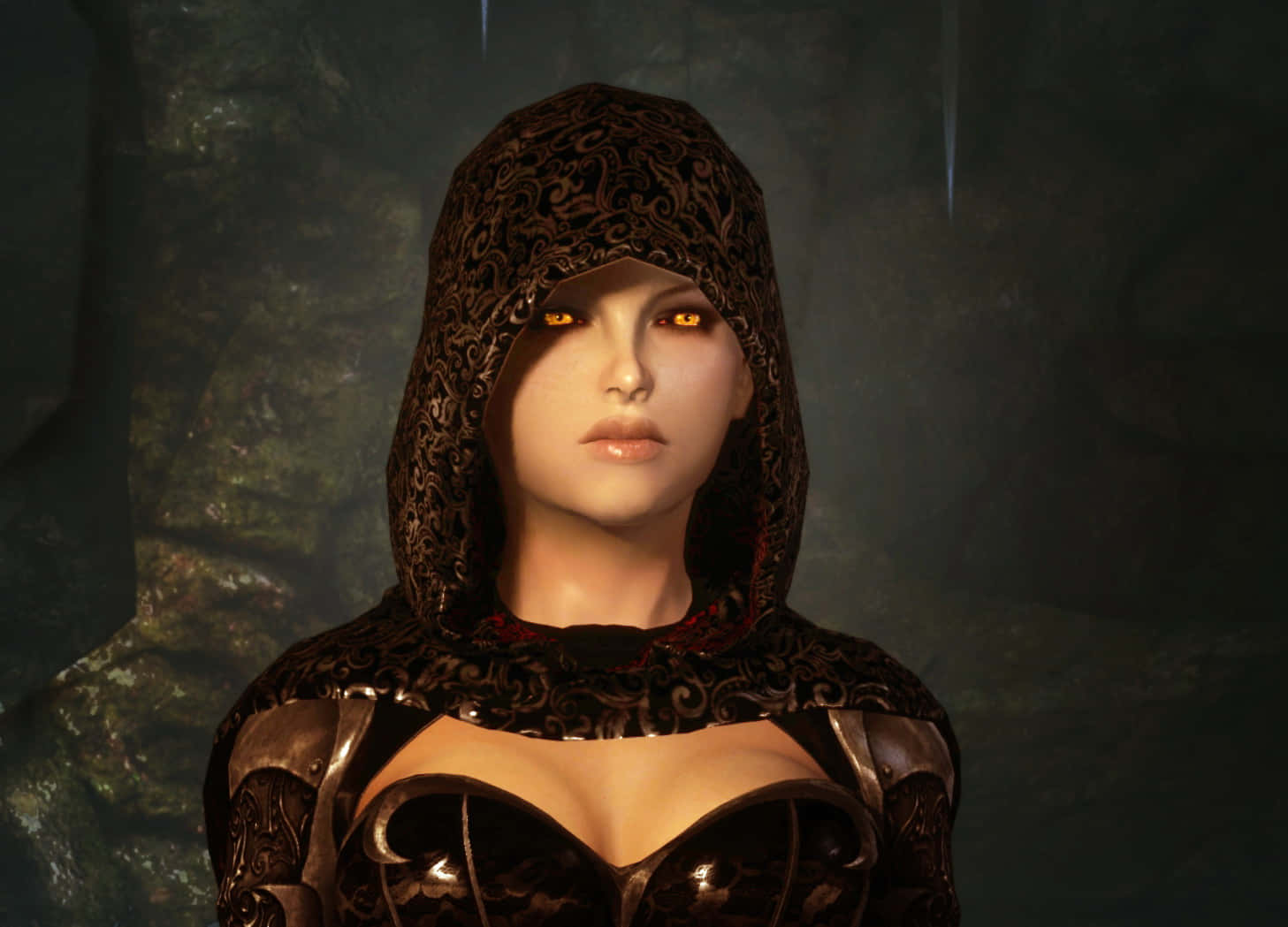 Serana, the Vampire Follower in Skyrim Wallpaper