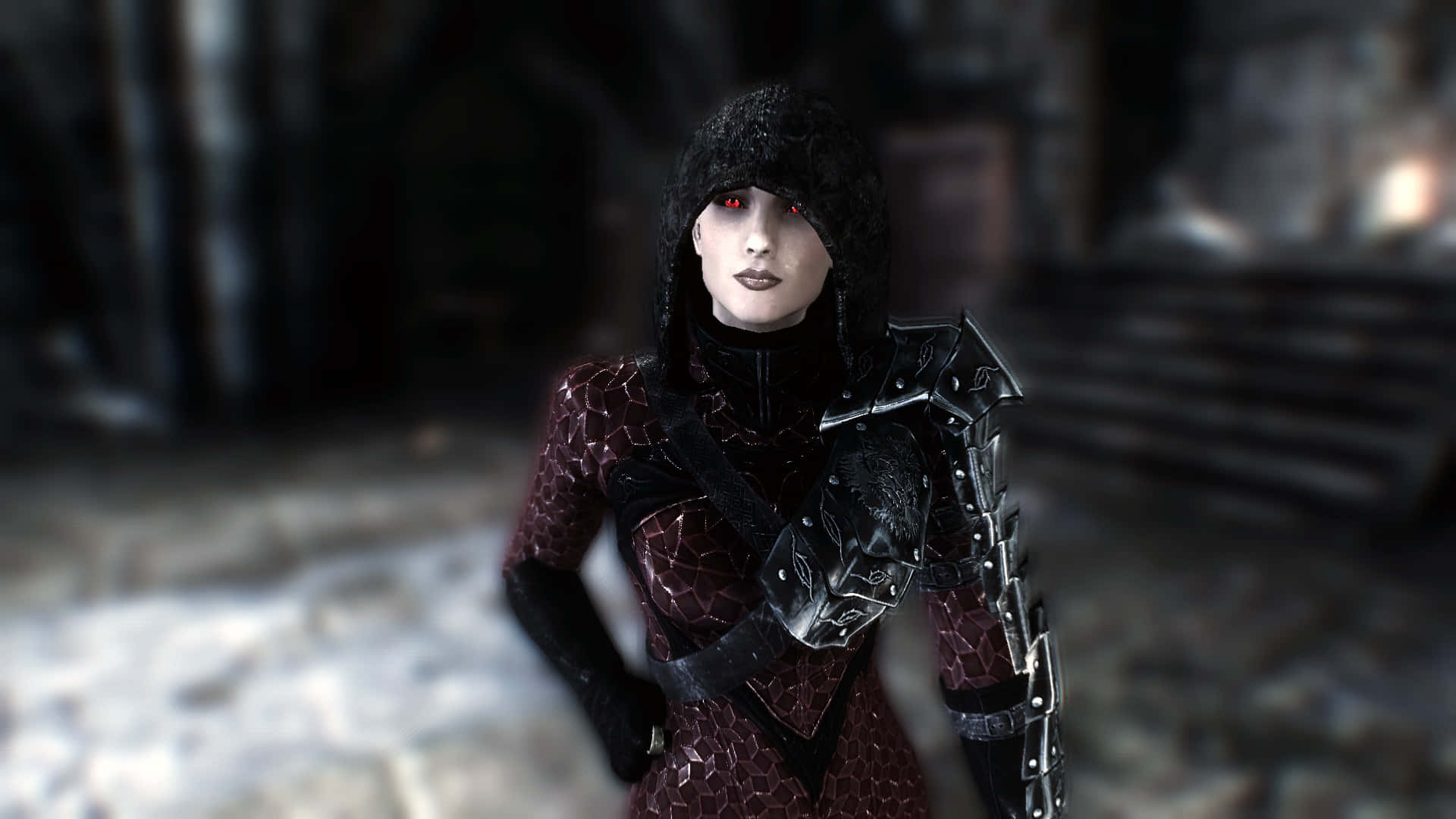 Serana,la Poderosa Vampira De The Elder Scrolls V: Skyrim Dlc - Dawnguard. Fondo de pantalla