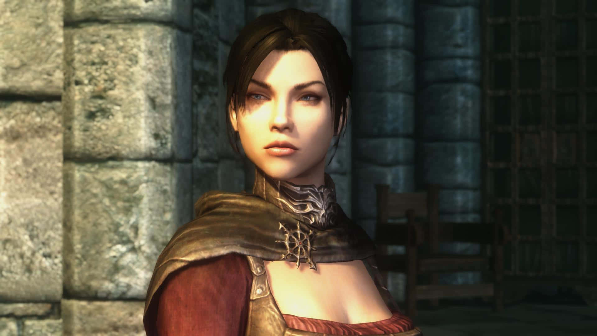 Serana, the Vampire Princess in the mystical world of Skyrim Wallpaper