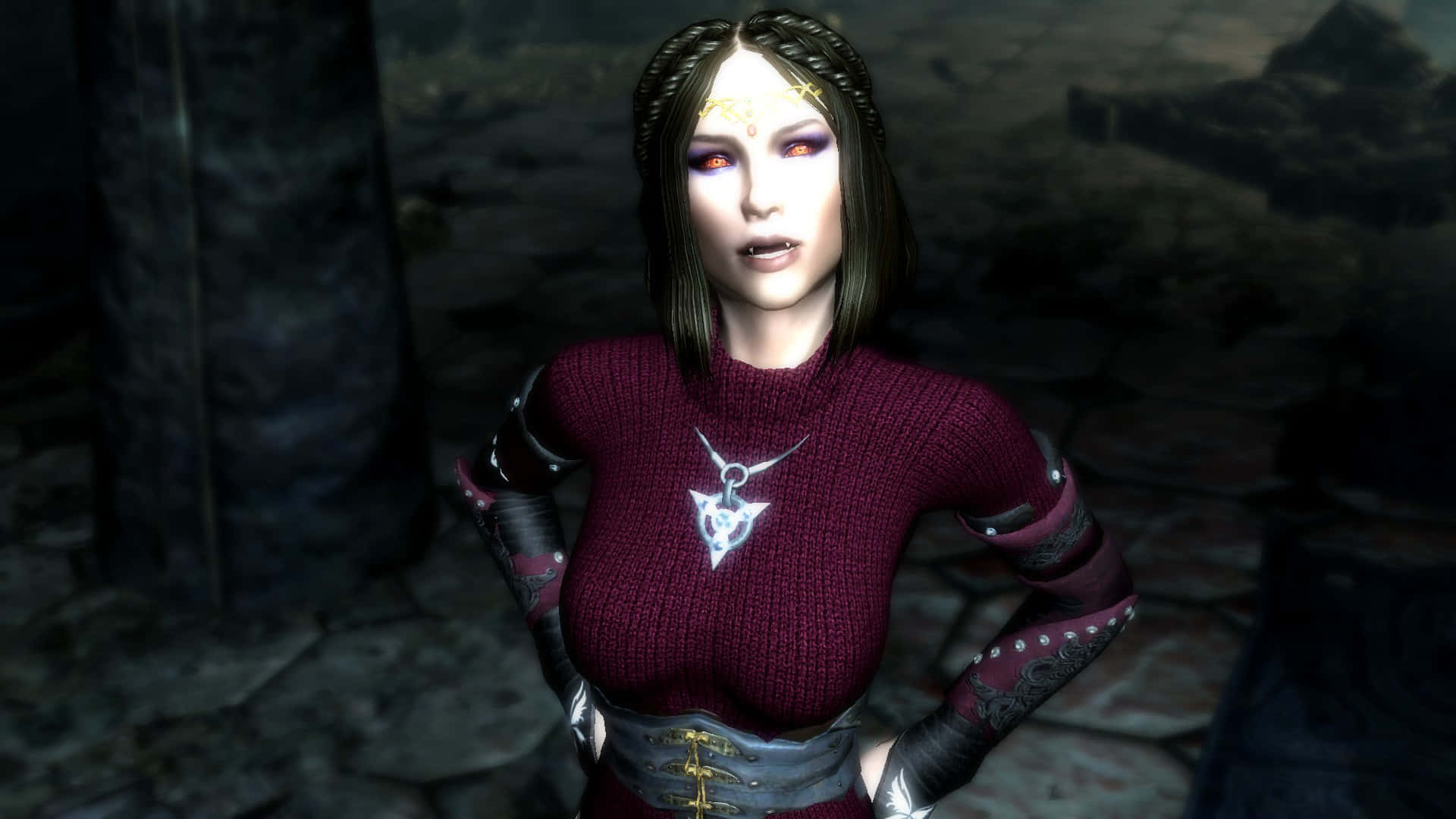 Serana, the enigmatic vampire in Skyrim Wallpaper