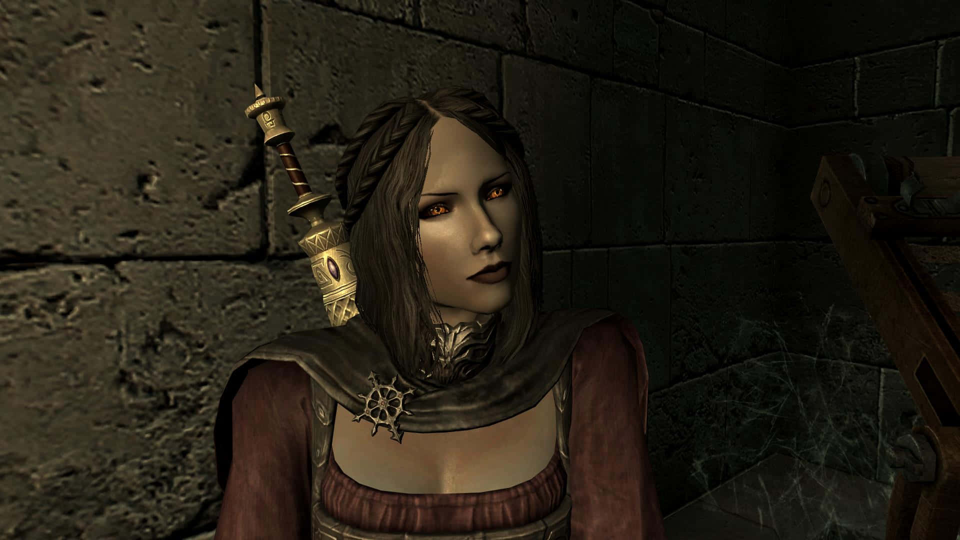 Serana, Skyrim's Vampire Queen, in a Mysterious Forest Wallpaper