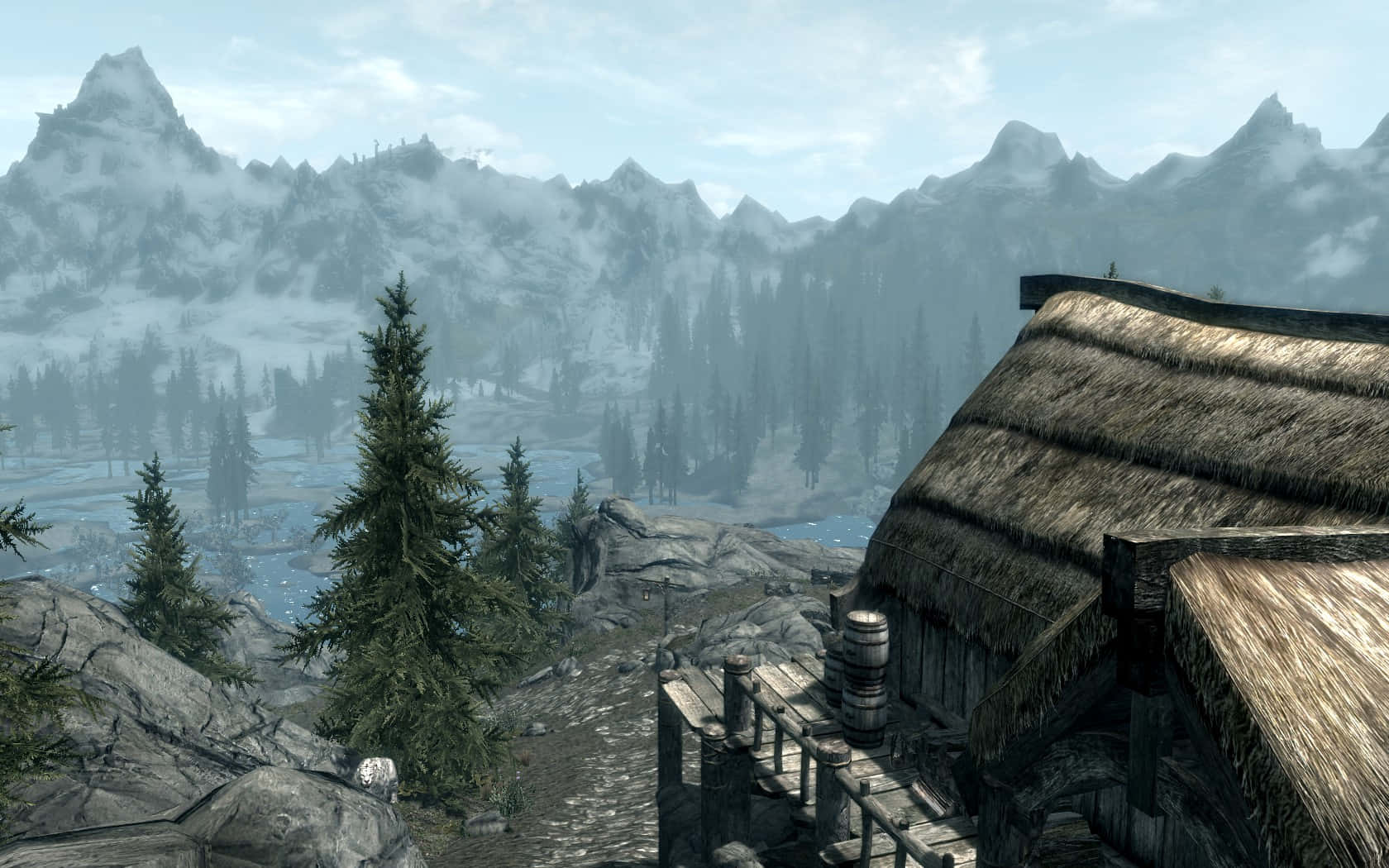 Stunning view of Solitude, the grand capital of Skyrim Wallpaper