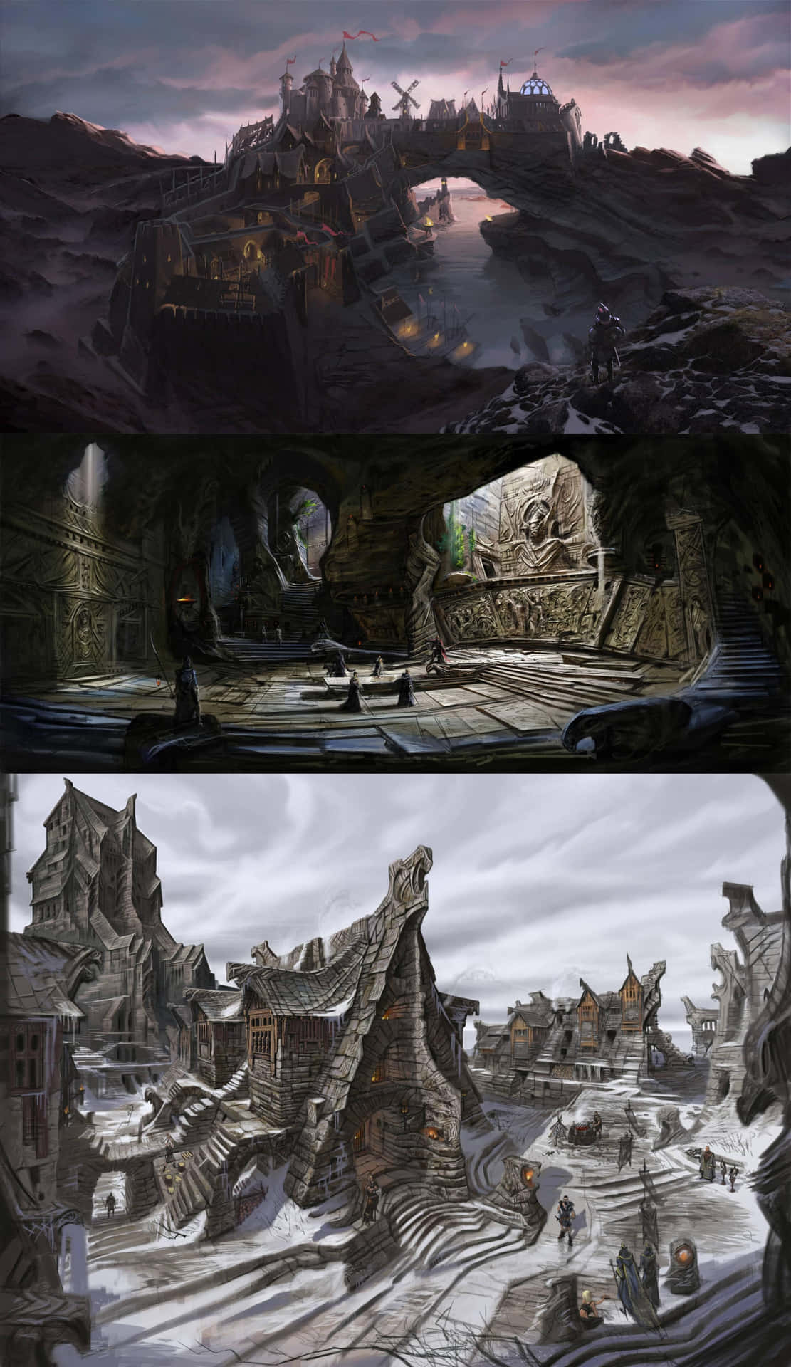 The Majestic City of Solitude in Skyrim Wallpaper